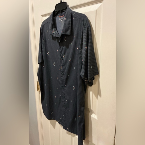 Roark Breathable Stretch Black Geometric Bless Up Mens Short Sleeve Shirt Large - Picture 9 of 10